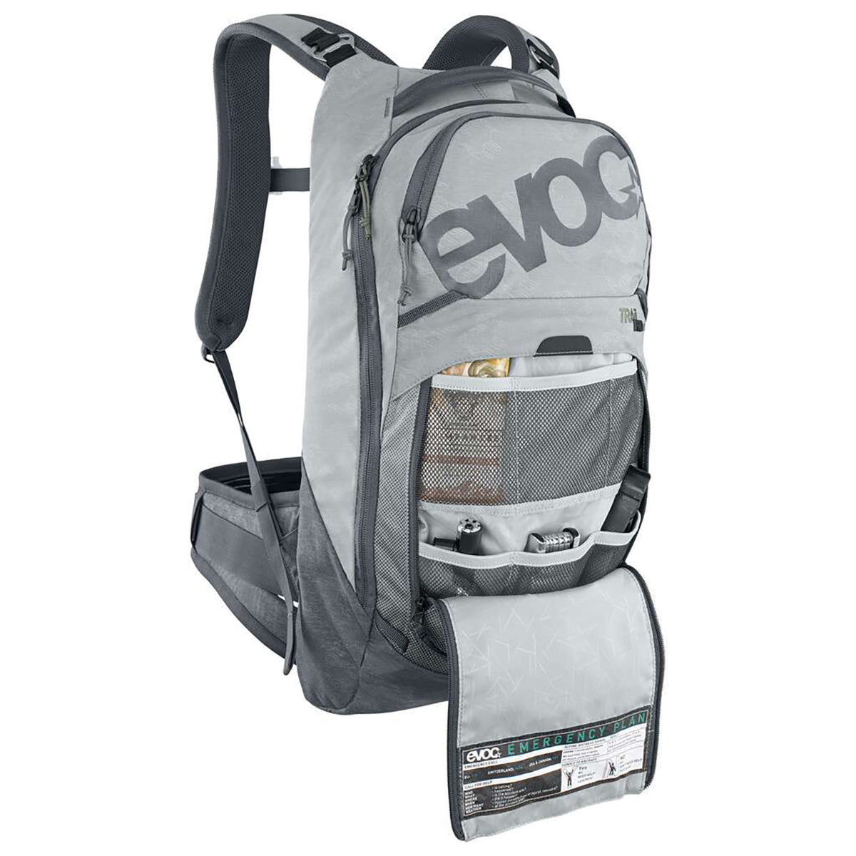 Reppu selkäsuojalla EVOC TRAIL PRO 10L Harmaa