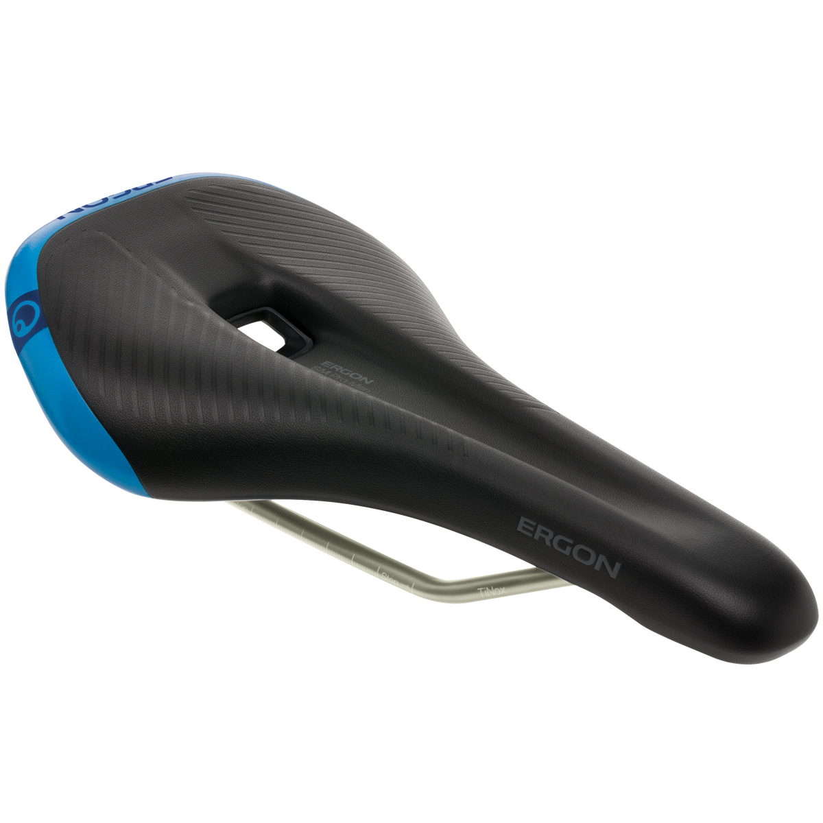 ERGON SM Pro-sadel Midsummer Blue S/M med TiNox-skinner