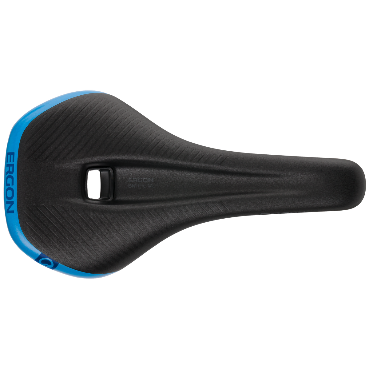ERGON SM Pro-sadel Midsummer Blue S/M med TiNox-skinner – detalje