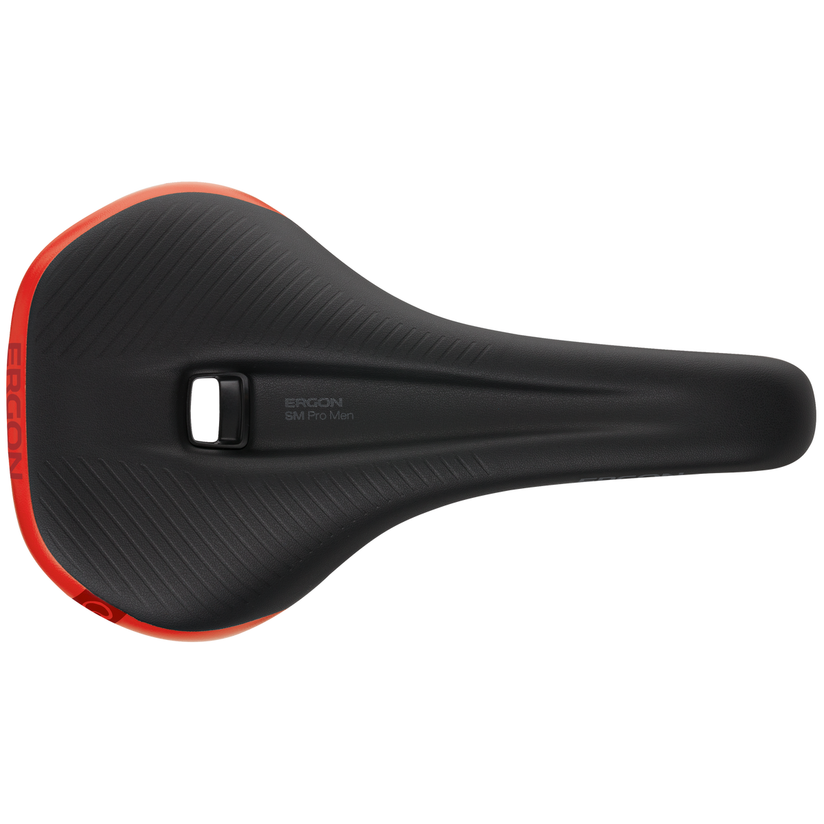 ERGON SM Pro-sadel Risky Red M/L med TiNox-skinner – detalje