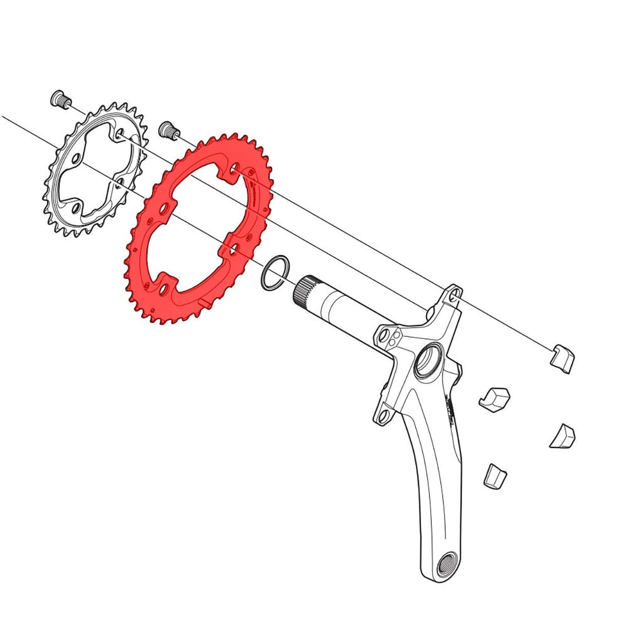 Ydre Klinge SHIMANO XTR M980 10V 4 Huller 104 mm