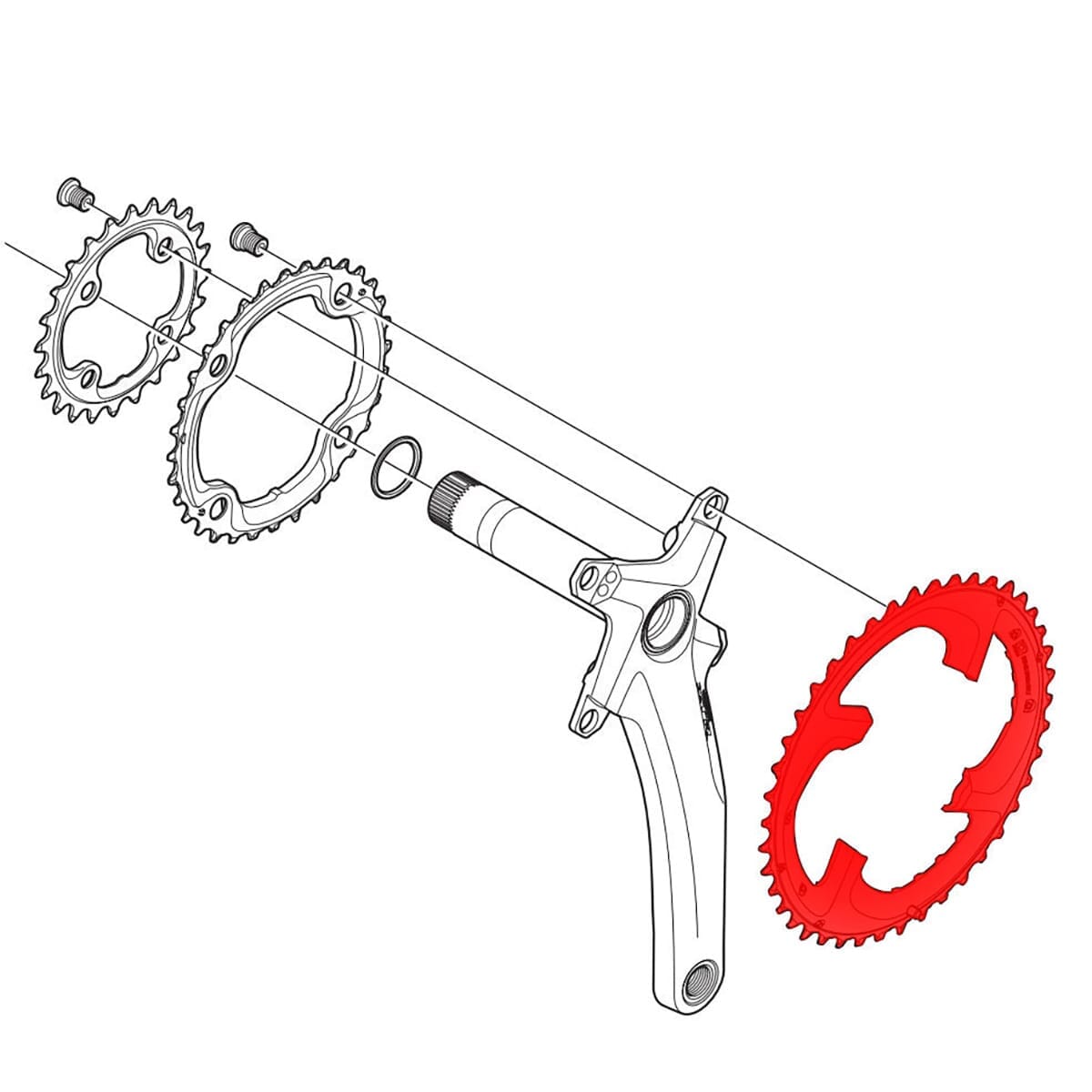 Ydre Klinge SHIMANO XTR M980 10V 4 Huller 104 mm