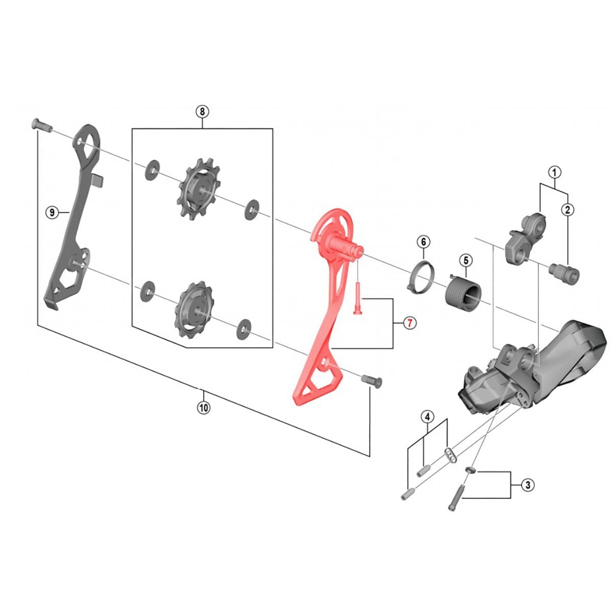 Extern Medellång Bakväxelgaffel SHIMANO ULTEGRA RD-R8050-GS #Y3HR98060