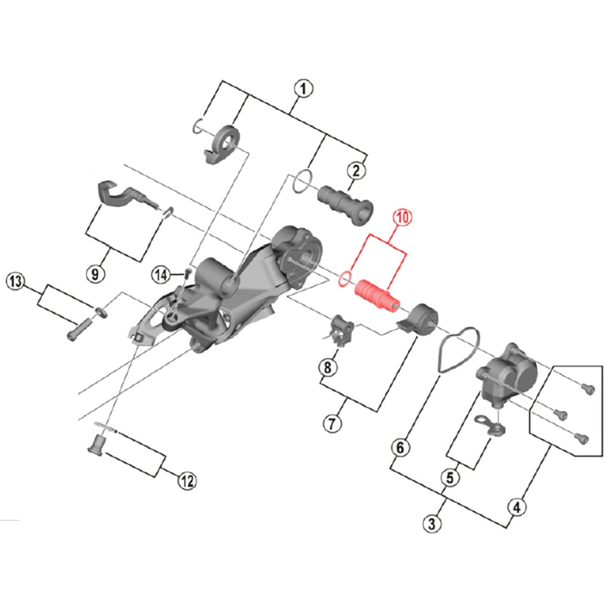 Πίσω καρφίτσα και σφραγίδα Clevis ντερέιλερ 11v /12 v SHIMANO XTR M9120 / M9000 / XT M8000/ SLX M7000 #Y5PV98060