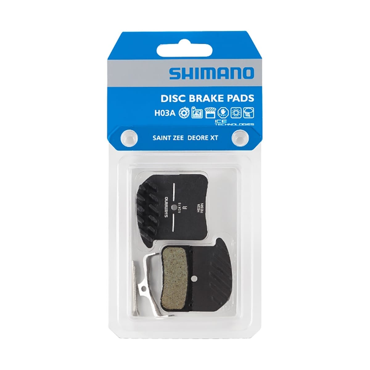 Organiske ventilerede bremseklodser SHIMANO H03A 4 stempler SAINT / XT 8020 / ZEE