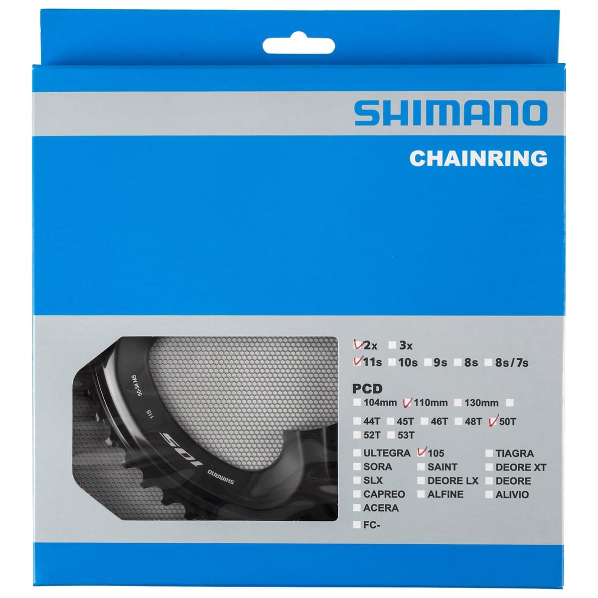 Plato Exterior 11V SHIMANO 105 R7000 110 mm Negro