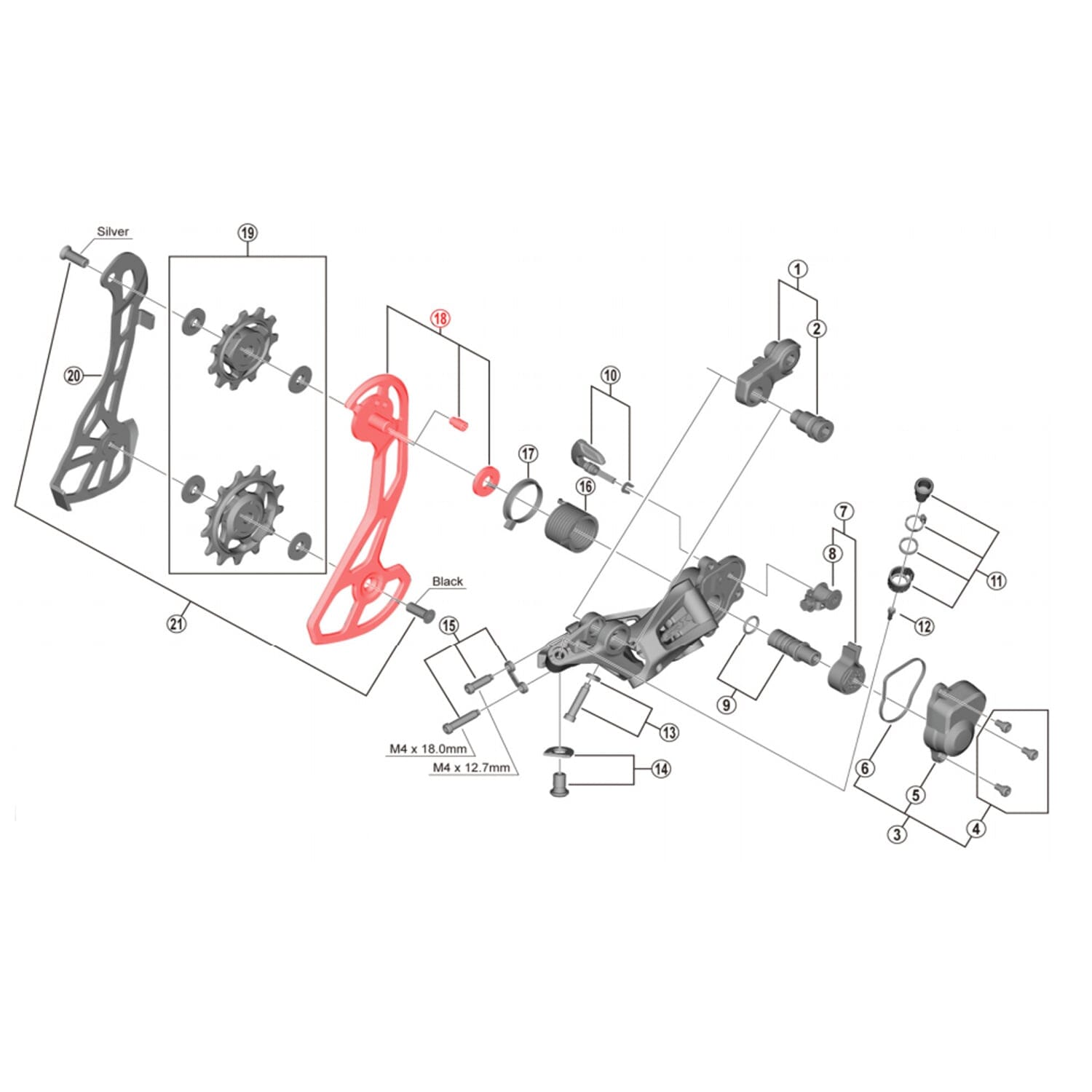 Extern Bakväxelöra SHIMANO GRX RD-RX810 #Y3GE98040