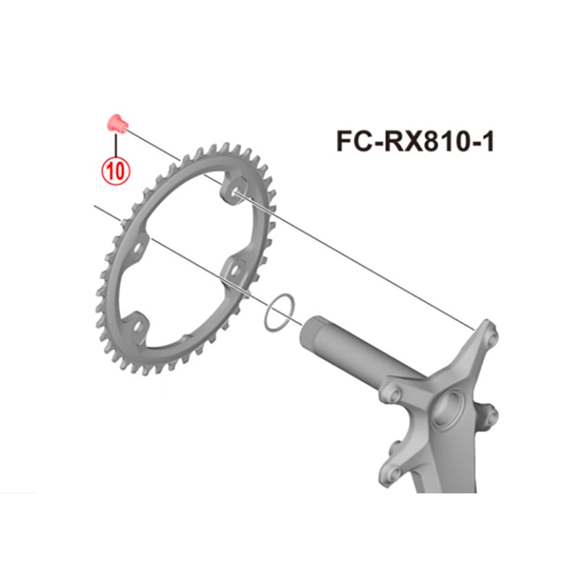 Kit de 4 Parafusos de Prato para Pedaleiro SHIMANO GRX FC-RX810