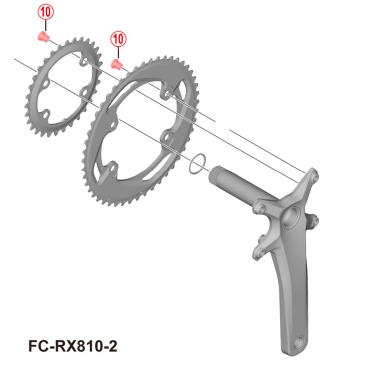 Kit de 4 Parafusos de Prato para Pedaleiro SHIMANO GRX FC-RX810