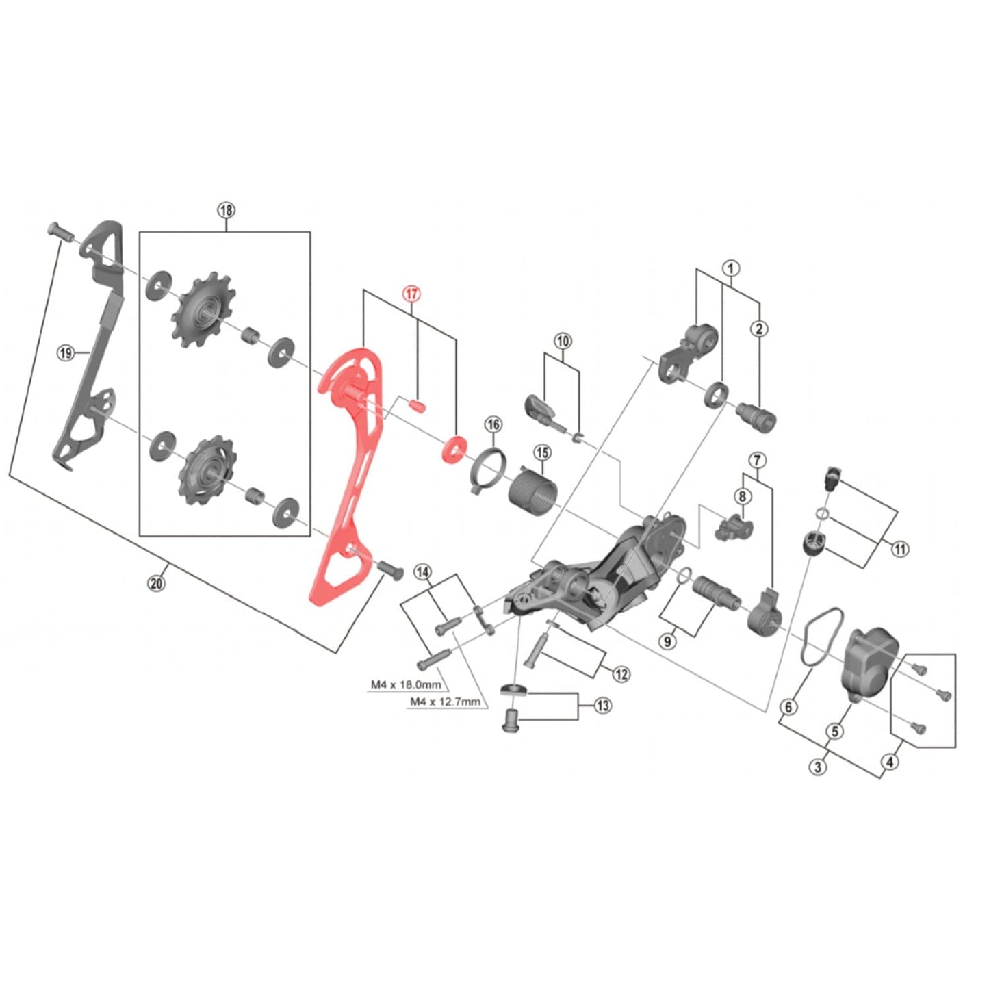 Ekstern Lang Bagskifterøje SHIMANO RD-RX400 #Y3GL98020