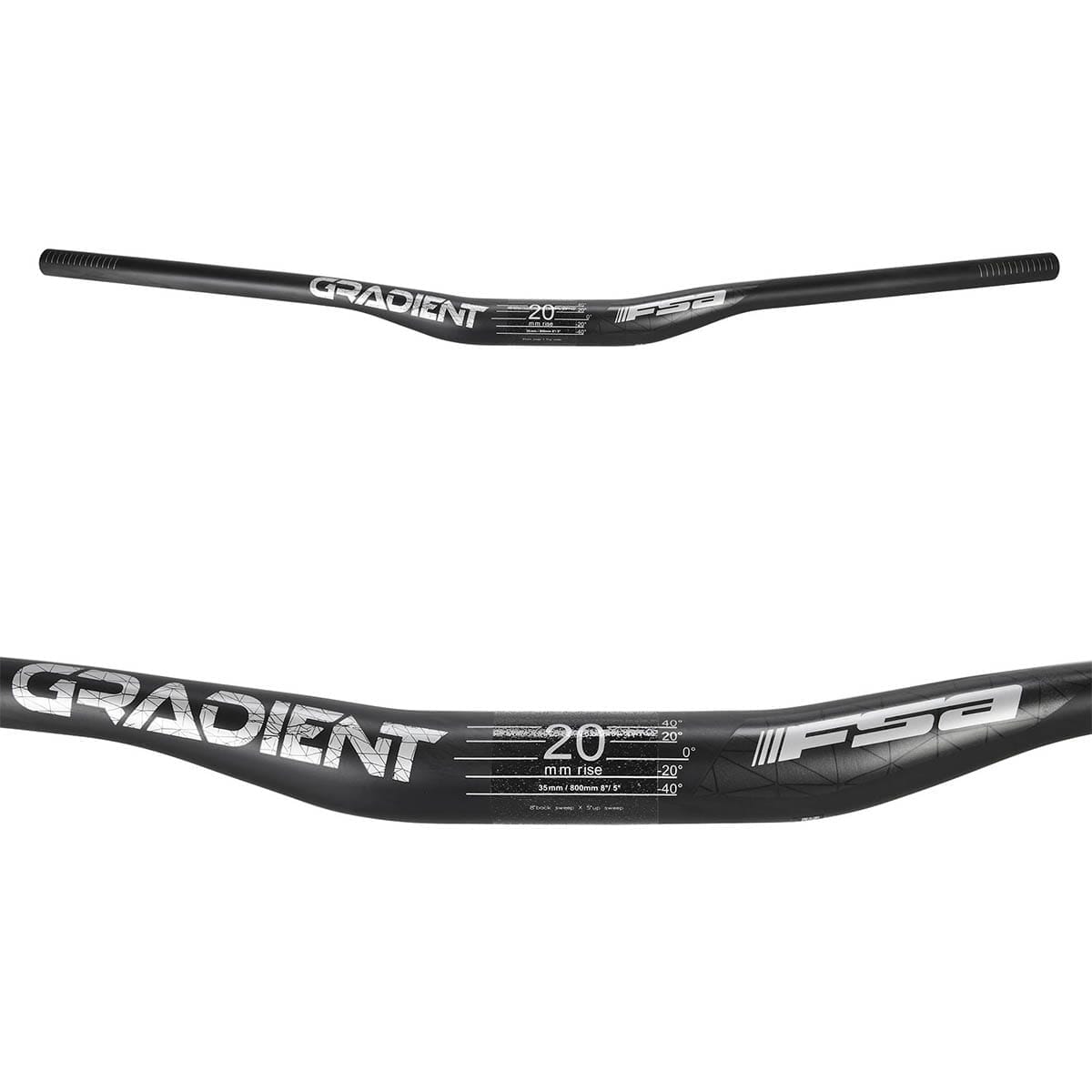 Styr FSA GRADIENT Carbon Rise 20mm 35/800mm Sort