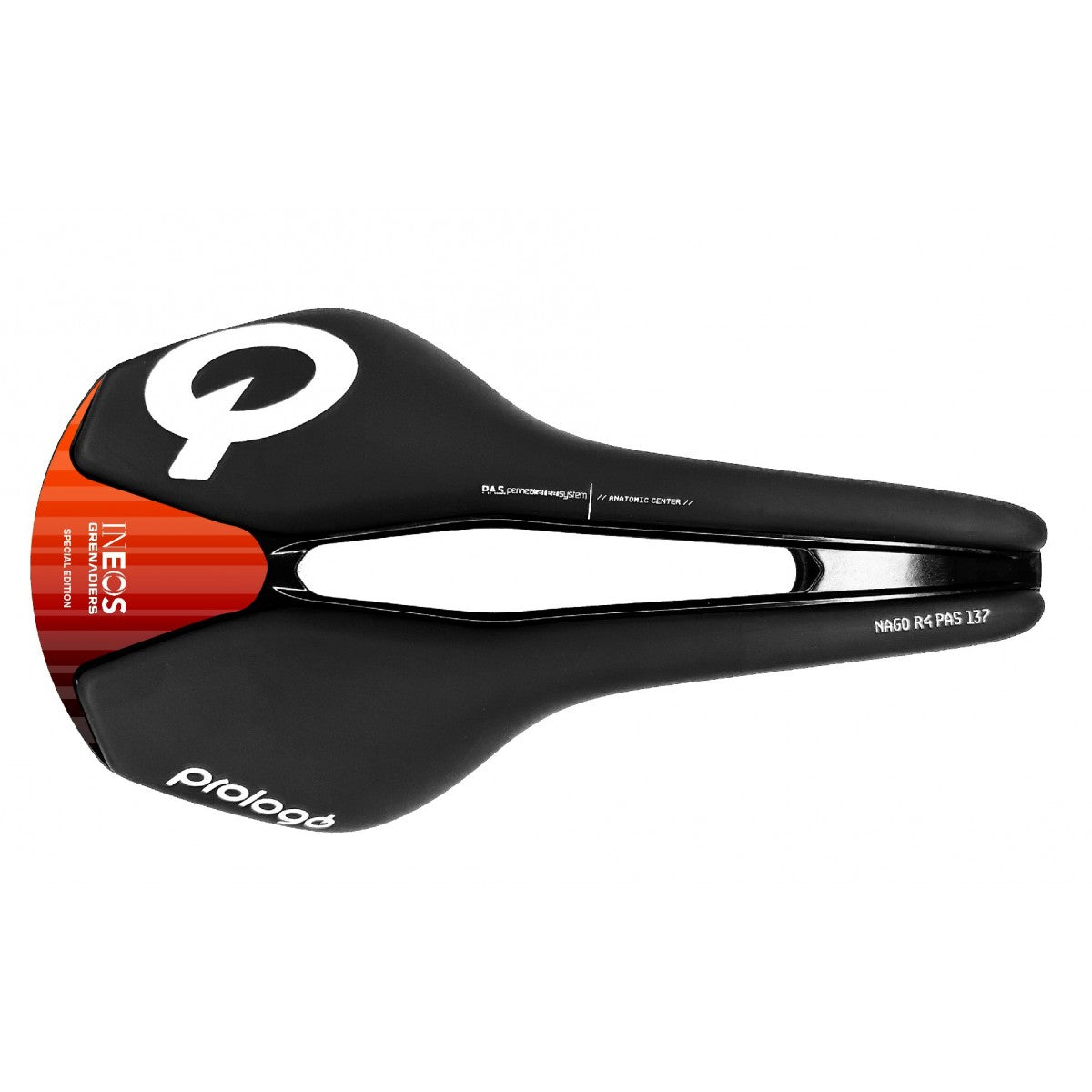 Sella PROLOGO NAGO R4 PAS 137mm Foderi Tirox INEOS Nero/Rosso