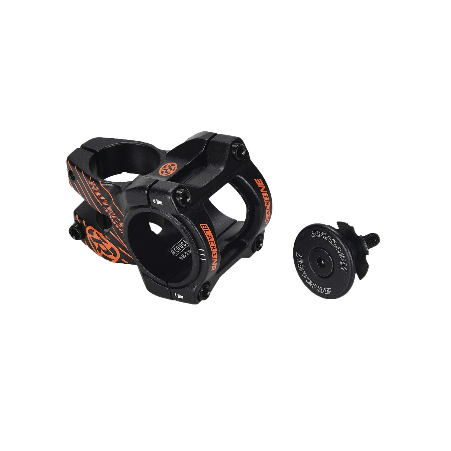 Attacco manubrio REVERSE COMPONENTS BLACK ONE D-2 Nero/Arancione