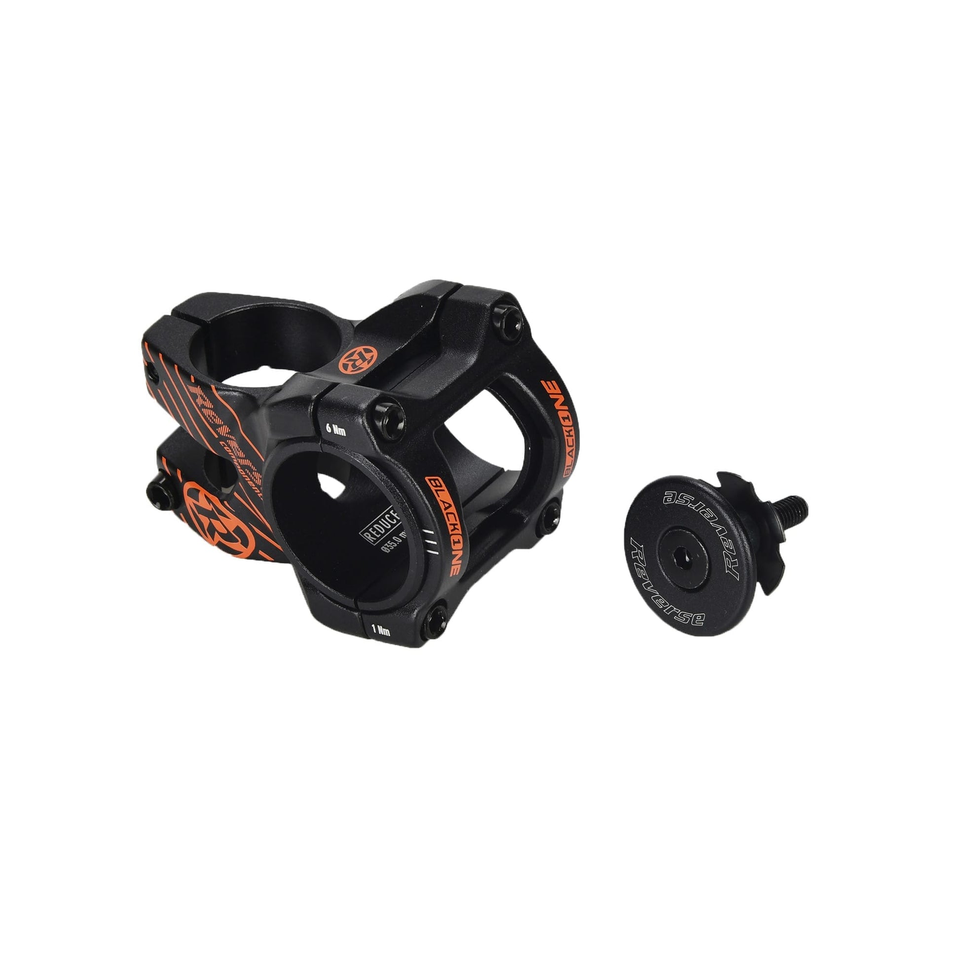 Attacco manubrio REVERSE COMPONENTS BLACK ONE D-2 Nero/Arancione