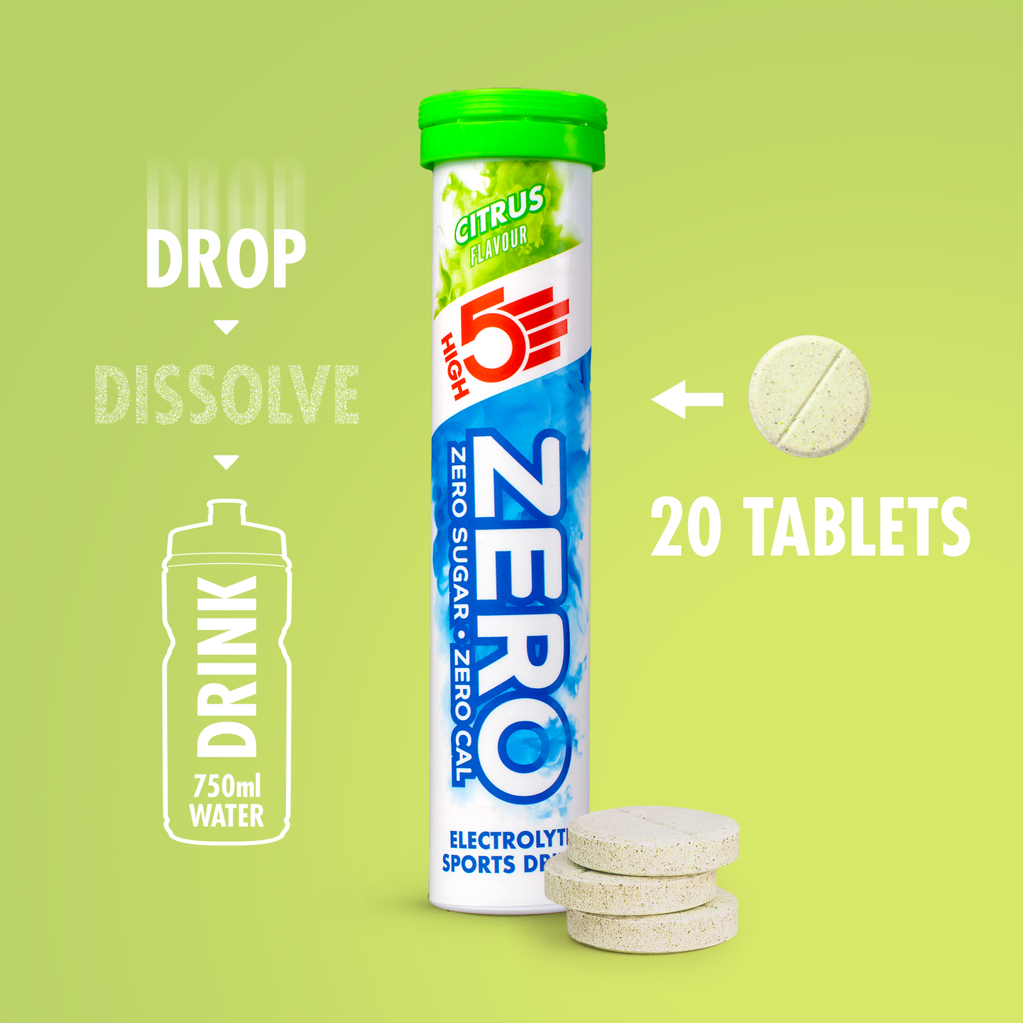 Hydratační elektrolytové tablety HIGH5 ZERO (x20) Citron