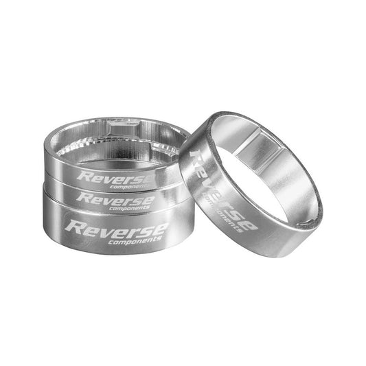 Kit Entretoises de Direction REVERSE COMPONENTS Aluminium Ultra-Light 1"1/8 Argent