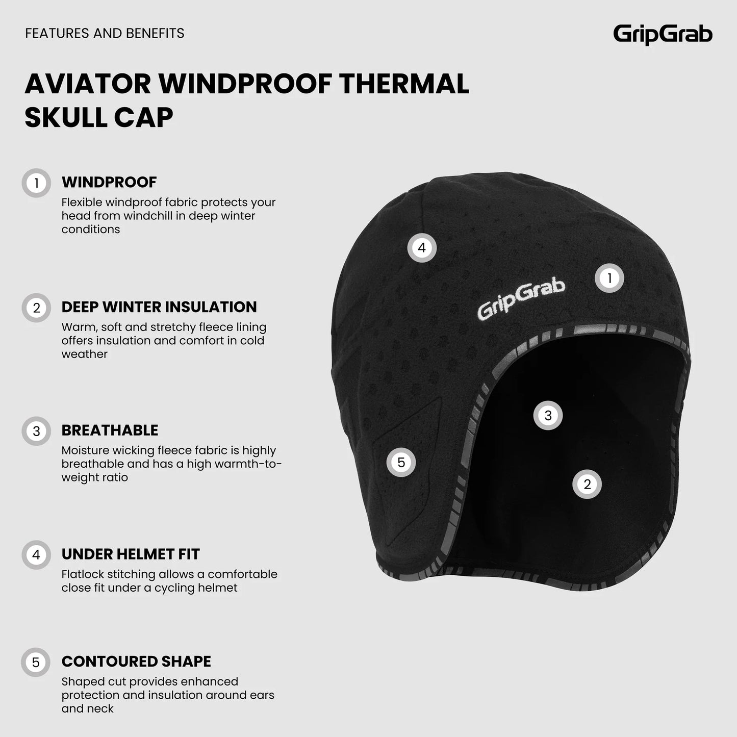 Mössa GRIPGRAB AVIATOR DEEPWINTER Svart