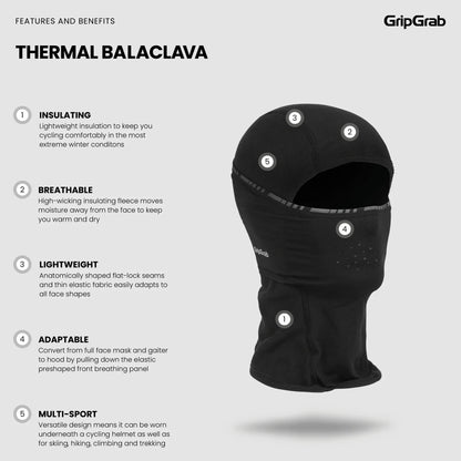 GRIPGRAB THERMO WINTER -kasvohuppu musta