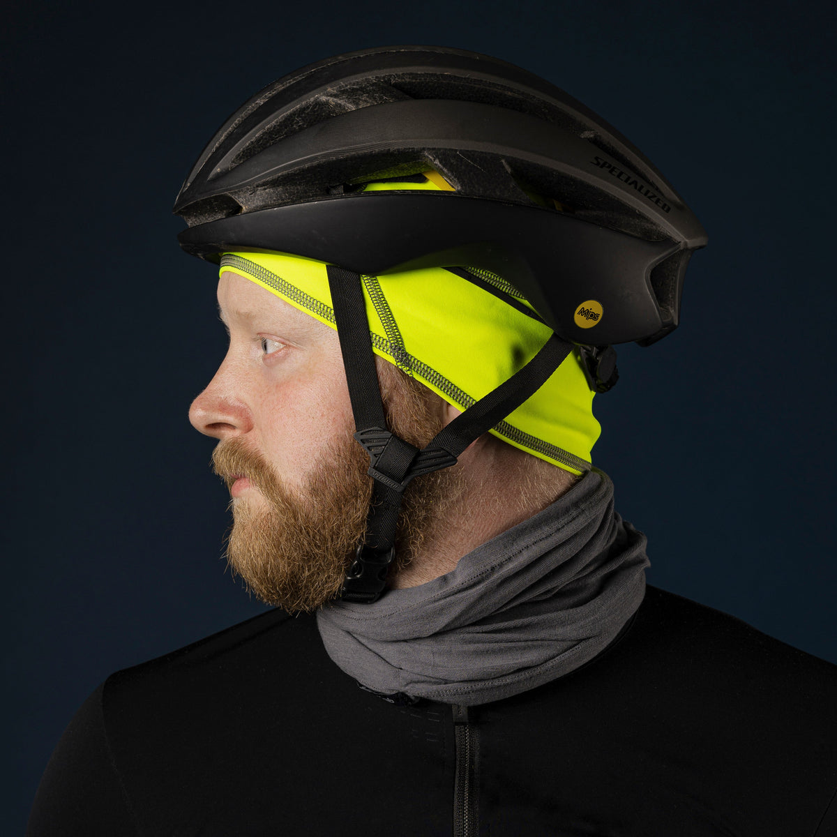 Žltá čiapka pod prilbu GRIPGRAB THERMO HI-VIS na jar a jeseň