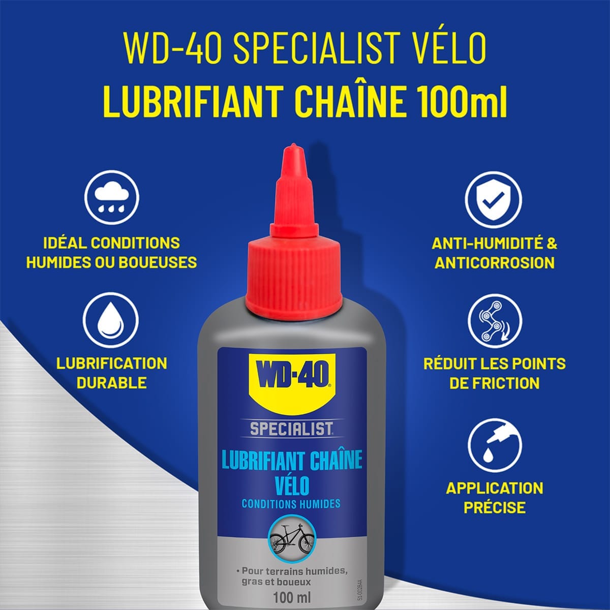 Kædesmøremiddel WD-40 SPECIALIST Våde forhold (100 ml)