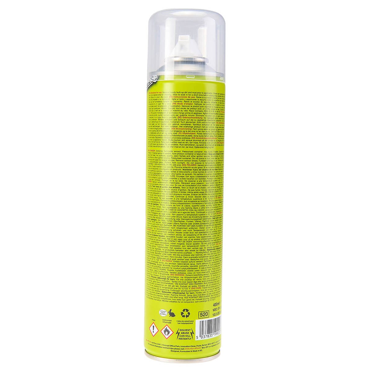 Renseskum til hjelm MUC-OFF (400 ml)