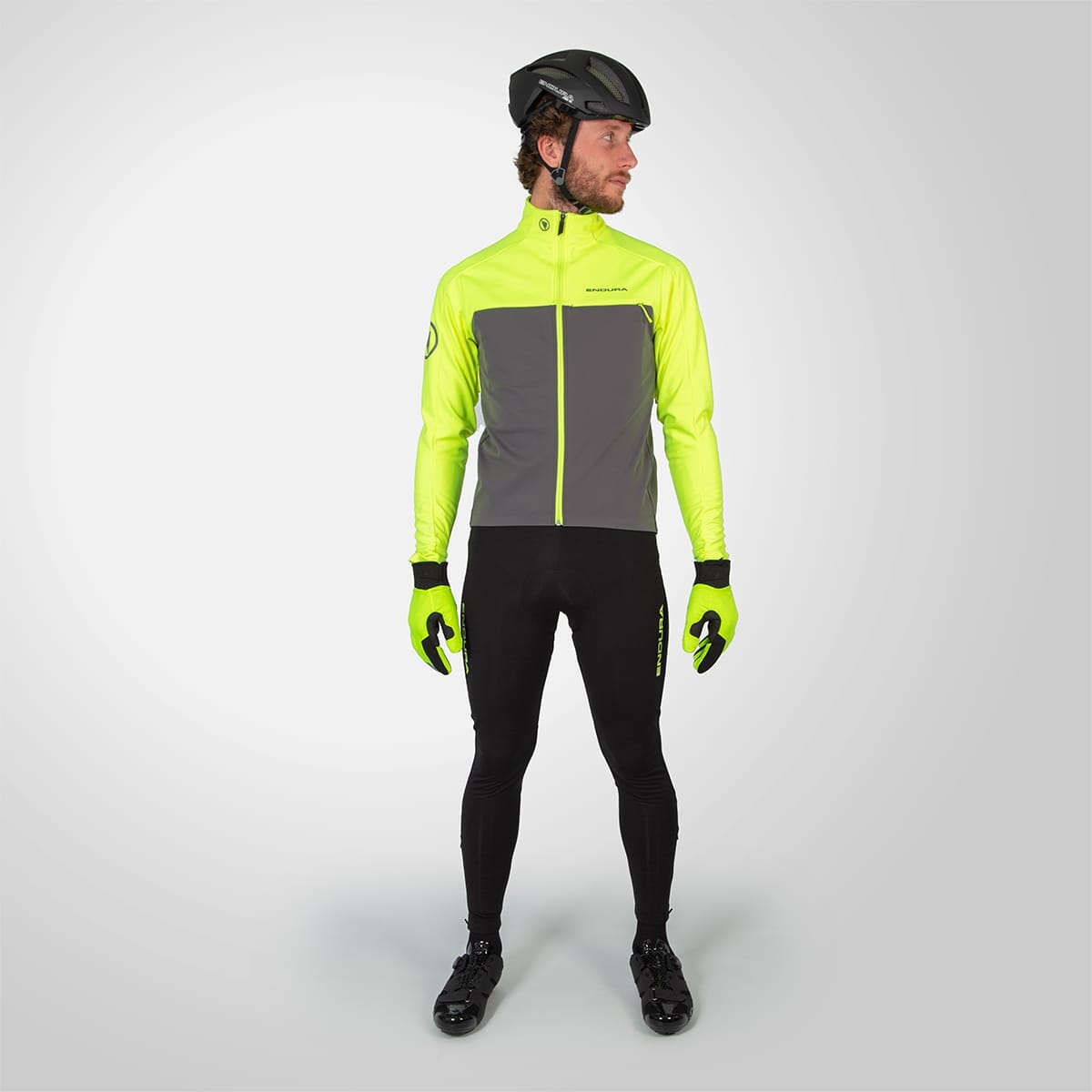 Culote Largo con Tirantes ENDURA WINDCHILL Negro/Amarillo