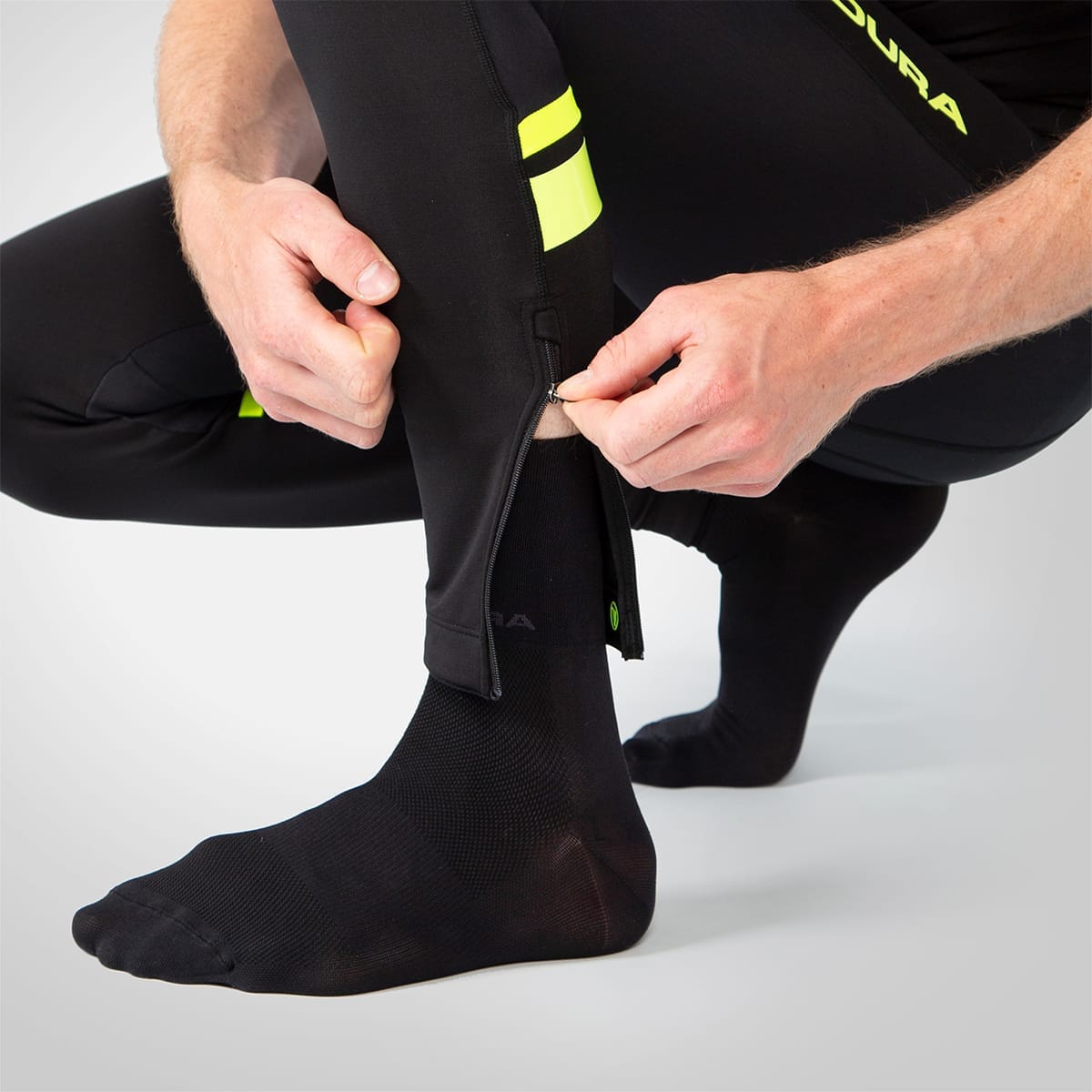 Culote Largo con Tirantes ENDURA WINDCHILL Negro/Amarillo