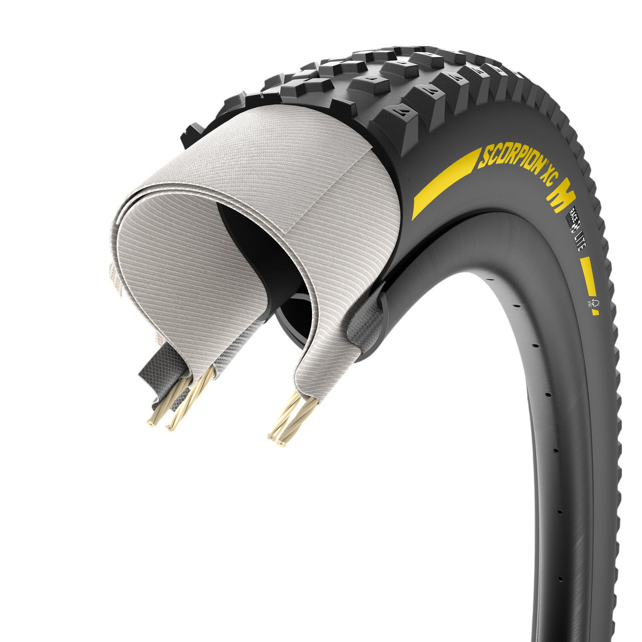 Dæk PIRELLI SCORPION RACE XC M Lite 29x2.40 Tubeless Ready Foldbar Sort/Gul Team Edition