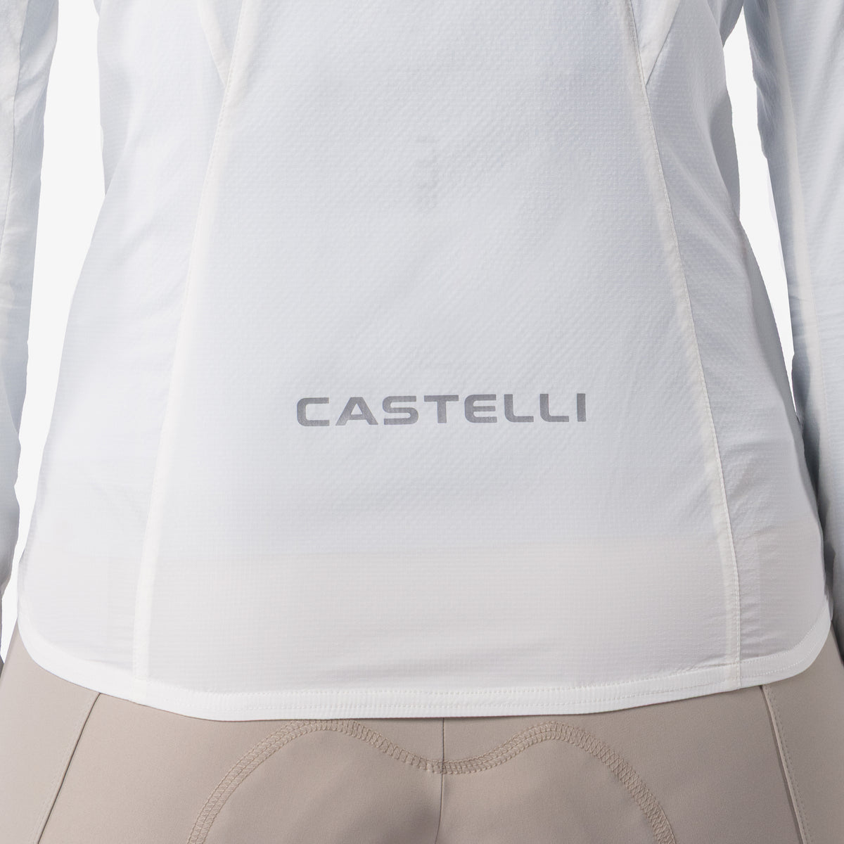 Sieviešu jaka CASTELLI Transition Air ziloņkaula krāsā – rāvējslēdzēja detaļa