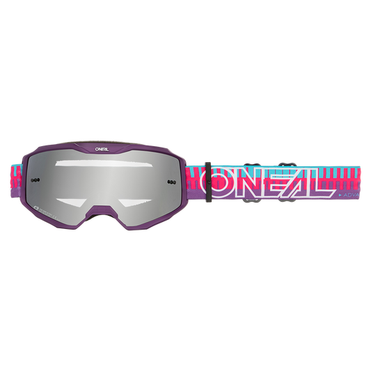Masque O'NEAL B-10 STRIPED Rose/Violet Écran Silver Mirror