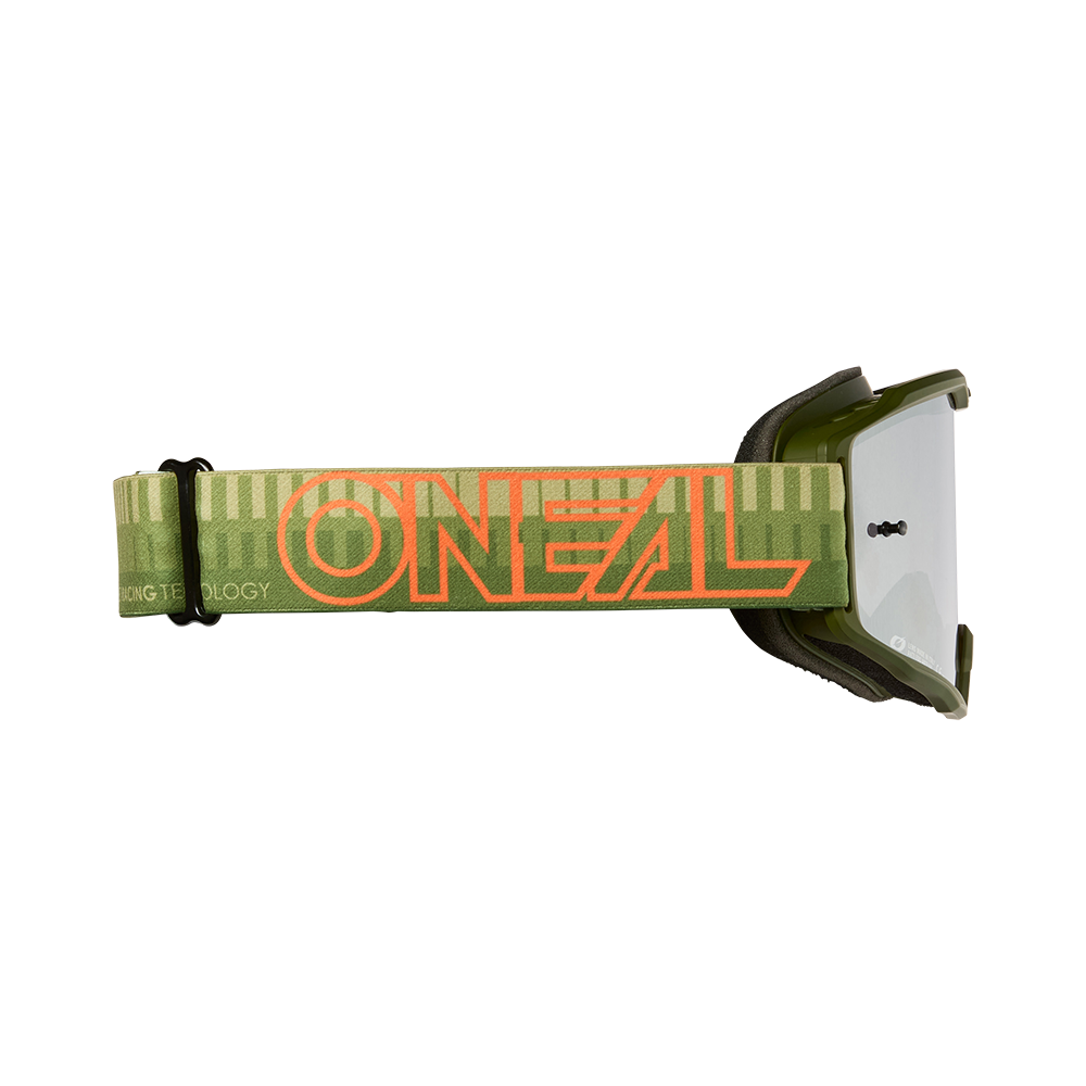 Masque O'NEAL B-10 STRIPED Vert/Orange Écran Silver Mirror