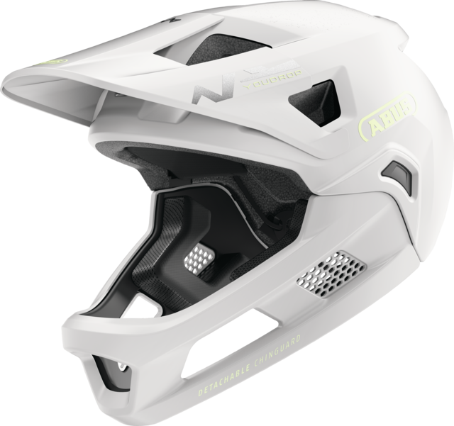 Casco MTB ABUS YOUDROP FF Junior Limón Blanco