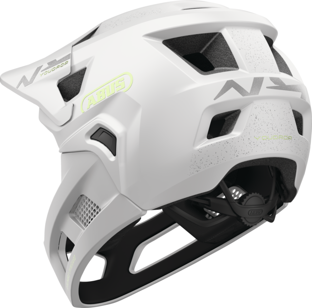 Casco MTB ABUS YOUDROP FF Junior Limón Blanco