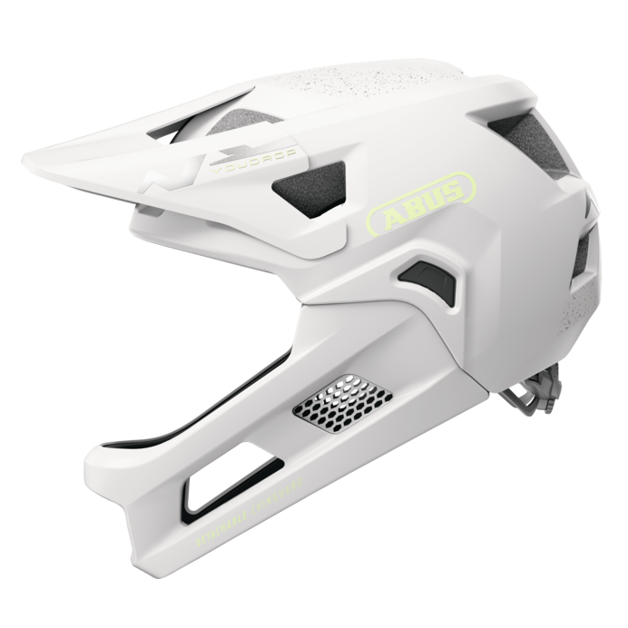 Casco MTB ABUS YOUDROP FF Junior Limón Blanco