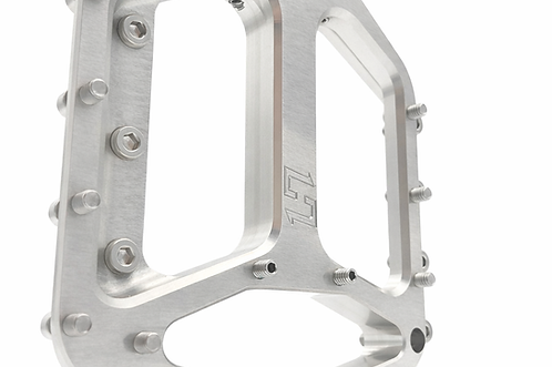 Platformna pedala HXR COMPONENTS z jekleno osjo, surov aluminij