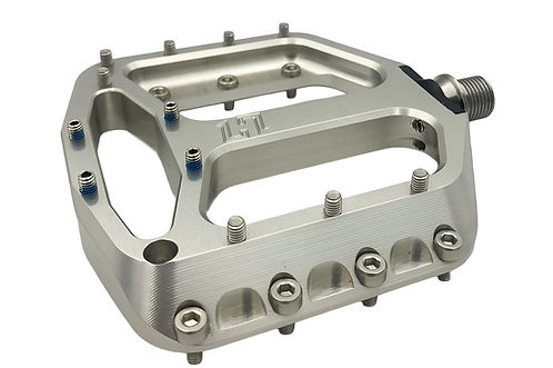 Platformna pedala HXR COMPONENTS z jekleno osjo, surov aluminij