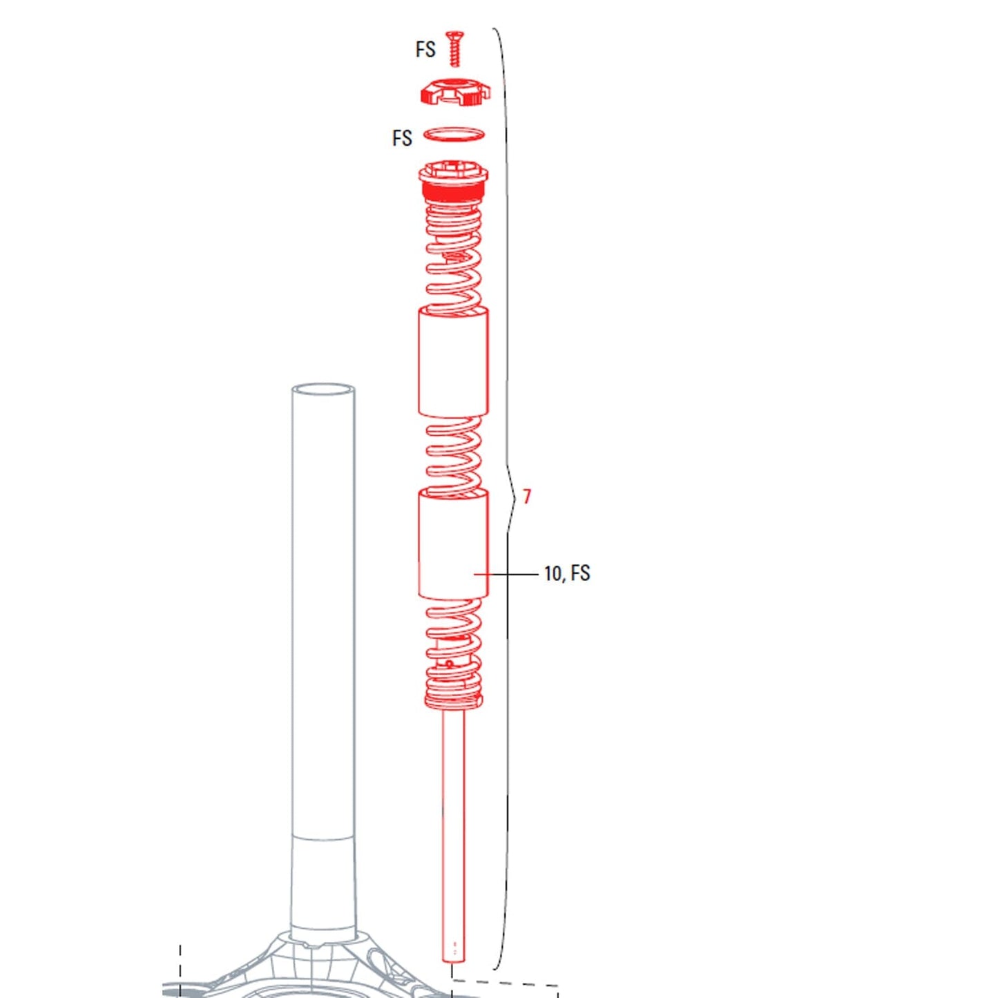 Molla Elicoidale per Forcelle ROCKSHOX XC30 26" 100 mm Tipo A1-A3/ 30 Silver A1-A2