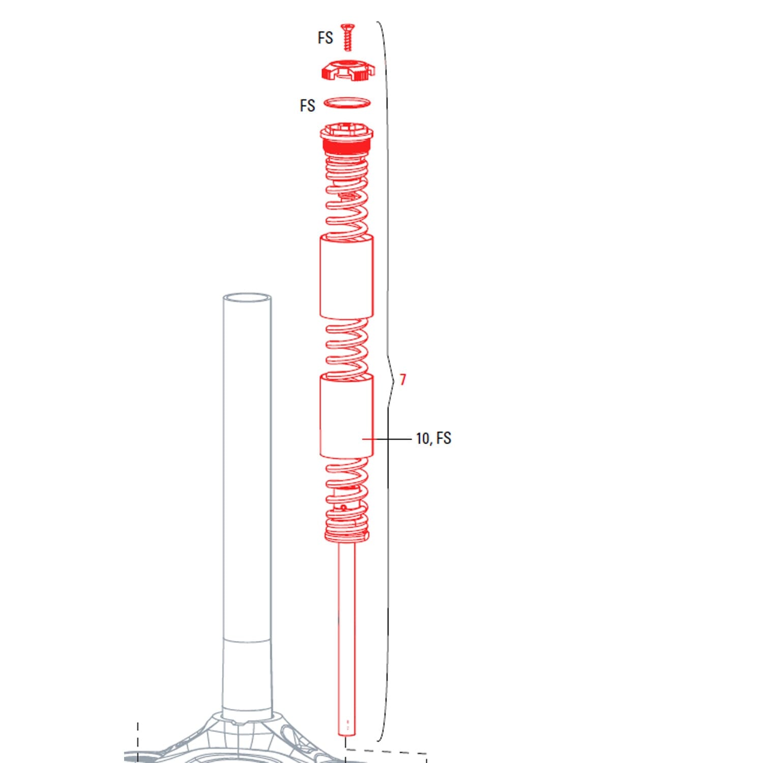 Molla Elicoidale per Forcelle ROCKSHOX XC30 26" 100 mm Tipo A1-A3/ 30 Silver A1-A2