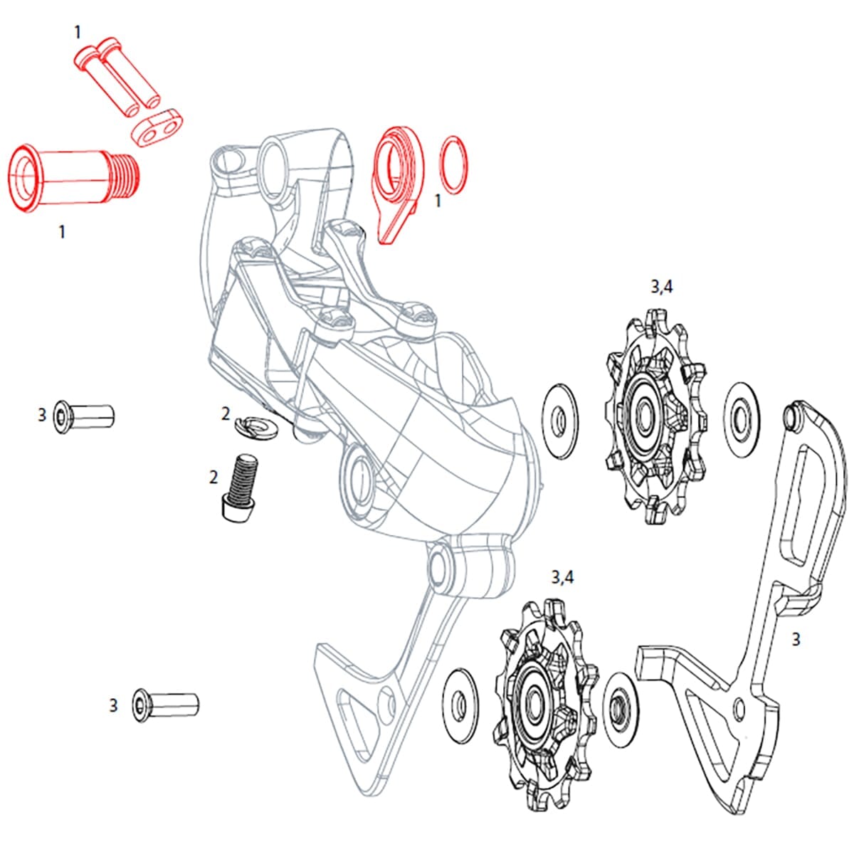 SRAM GX 1x11S Rear Derailleur Fixing Screw and Stop #11.7518.055.000