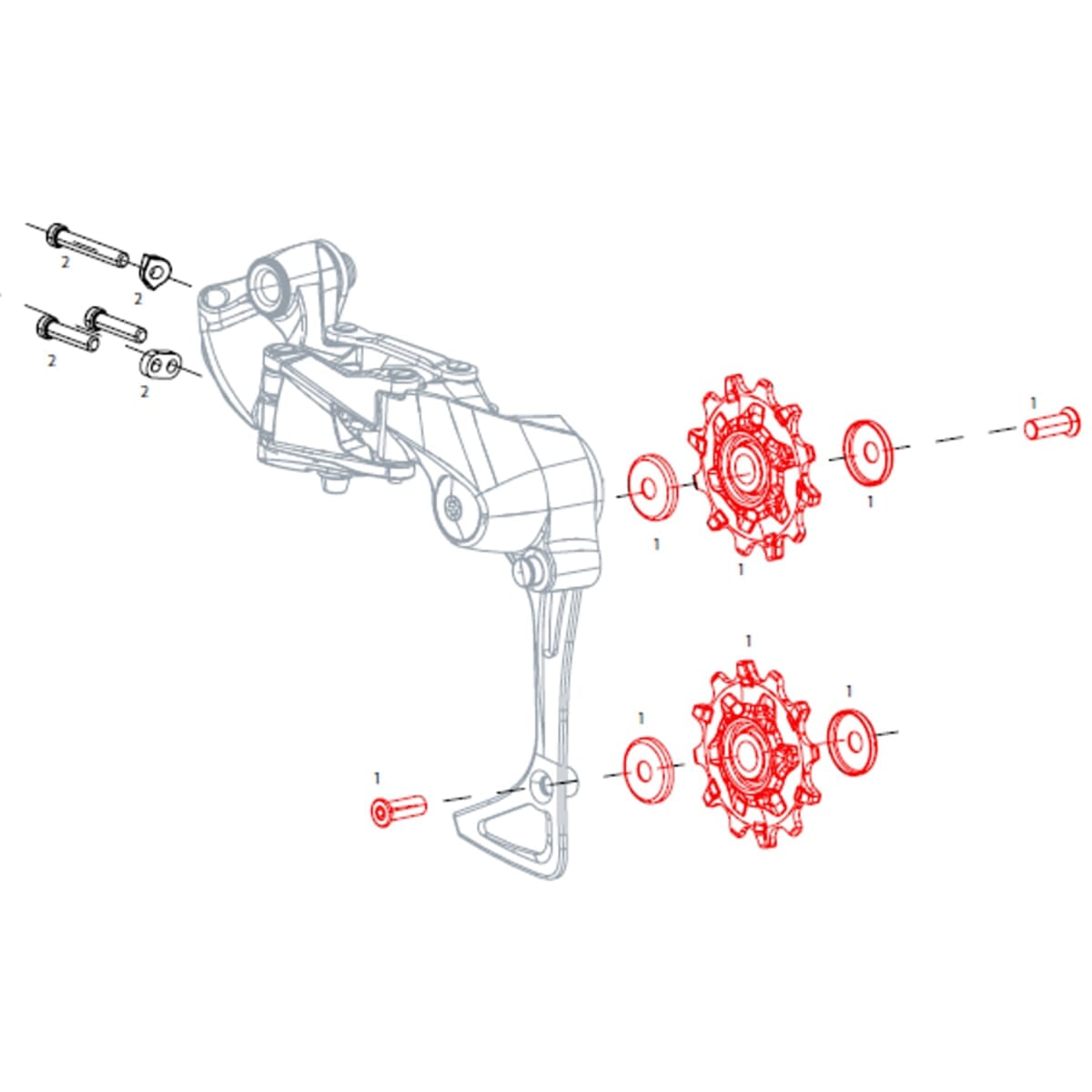 Rodillos de Desviador Trasero 11V SRAM APEX 1 / NX (x2)