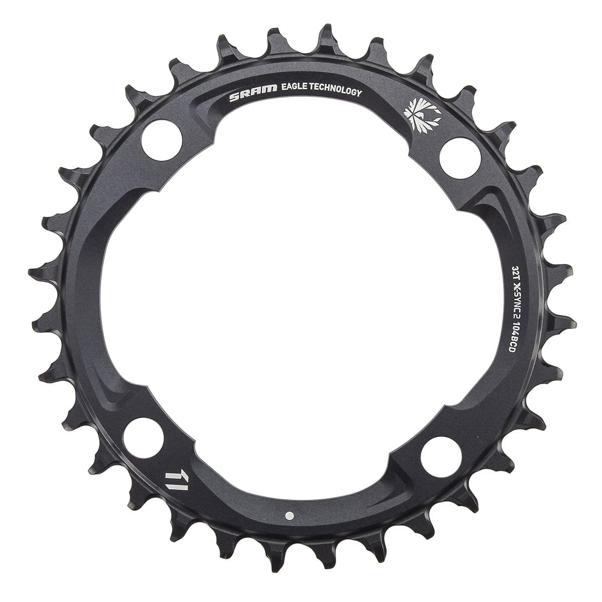 Jednopřevodníkový převodník SRAM X-SYNC2 EAGLE 12V 4 otvory 104mm Černý