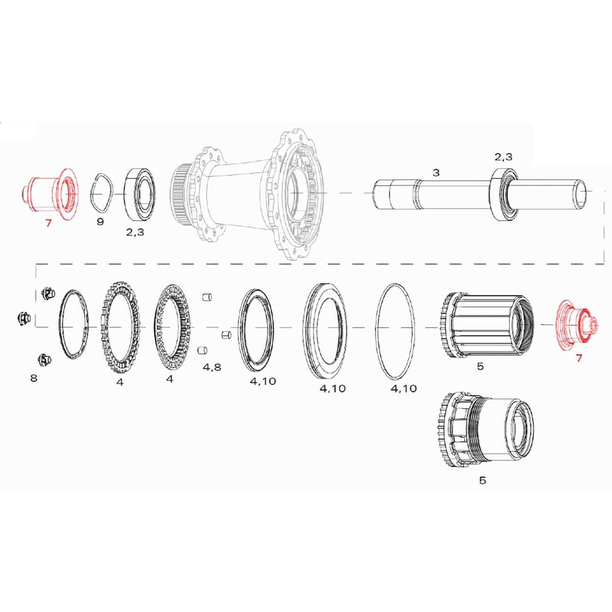 Adaptere til baghjul ZIPP COGNITION Disc Center Lock Quick Release XDR #11.2018.048.030