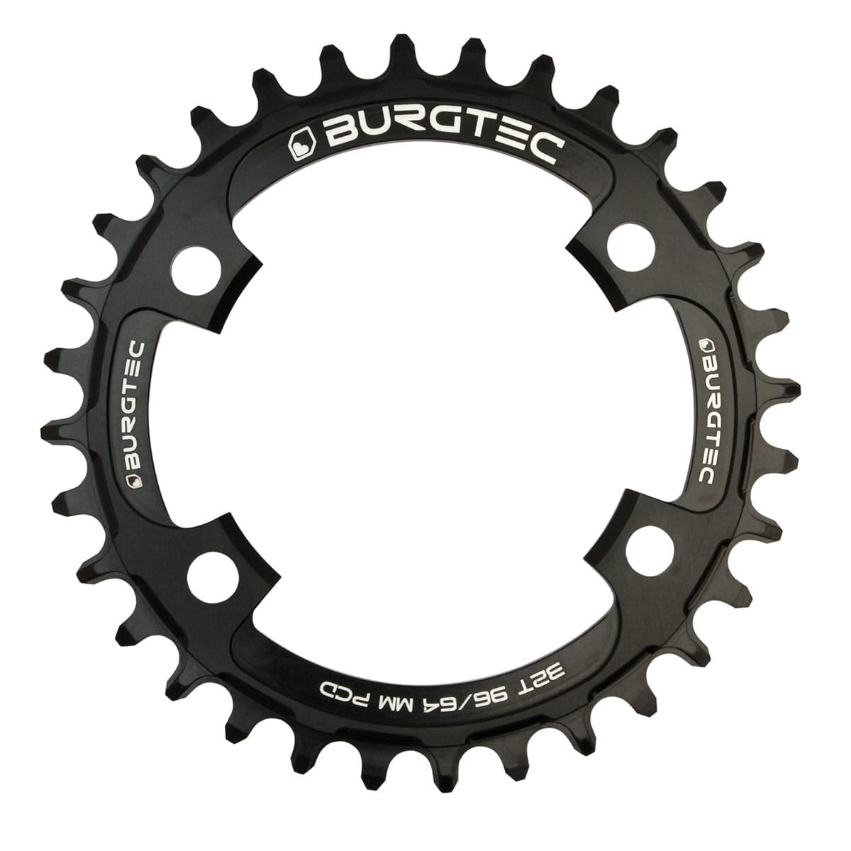 BURGTEC THICK THIN 9/10/11/12V Narrow Wide enkelt kædehjul 4 huller 64/96 mm sort