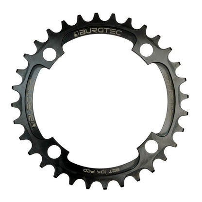 BURGTEC THICK THIN 9/10/11/12S Narrow Wide Single Chainring 4-Bolt 104 mm Black