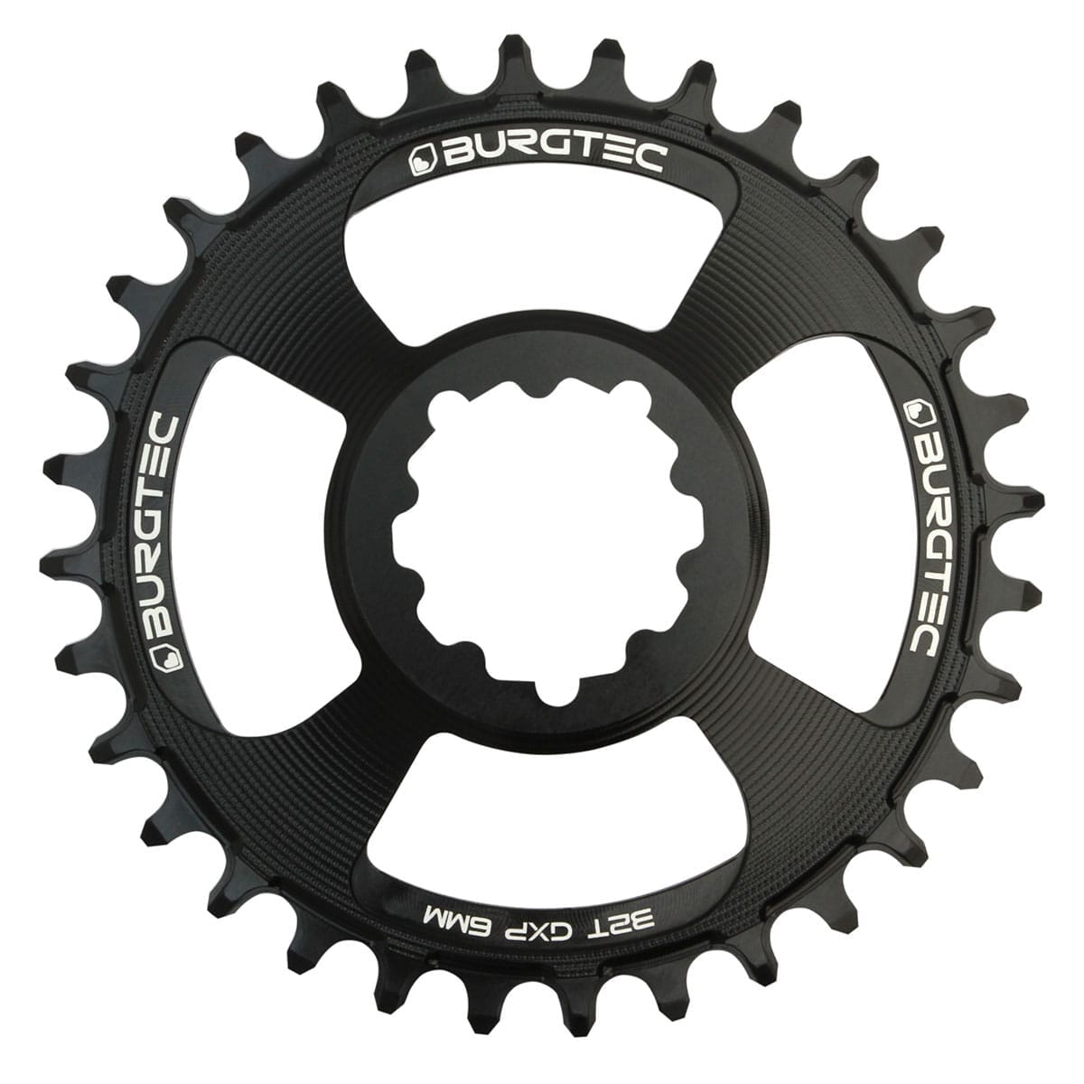 Enkelt kædeblad BURGTEC GXP THICK THIN 9/10/11/12V Direct Mount Narrow Wide Offset 6 mm Sort