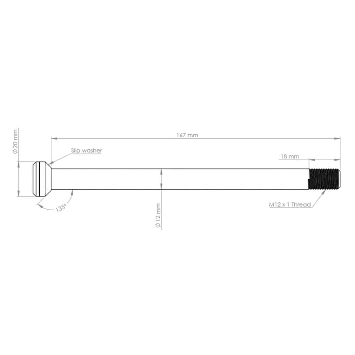 Baghjulsakse BURGTEC 171 mm til Transition Rammer Rød
