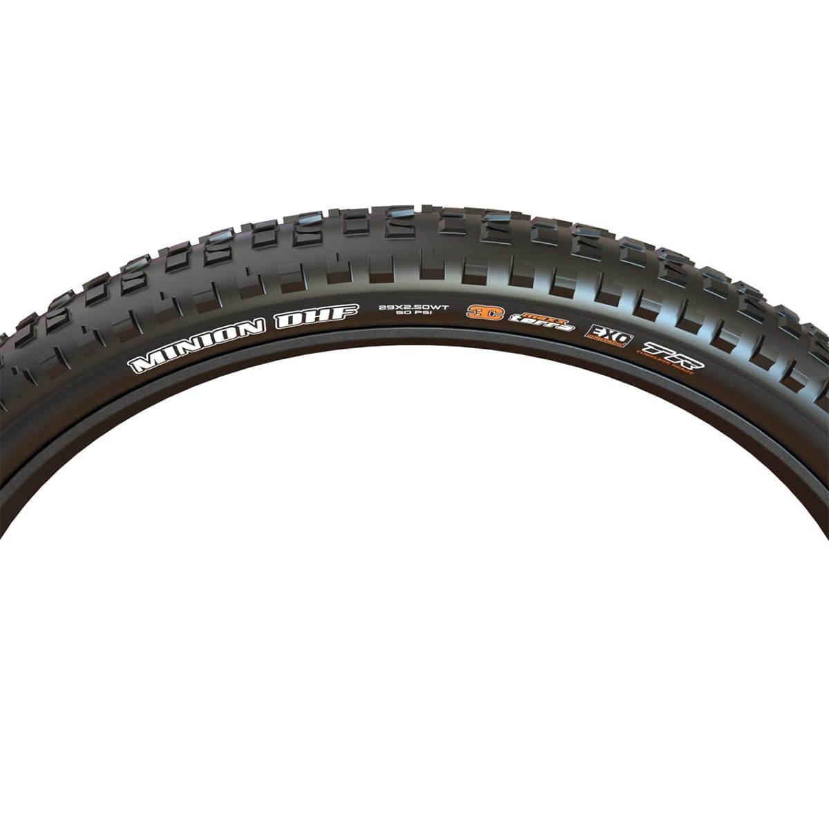 Dæk MAXXIS MINION DHF 29x2.50 WT DH E50 3C MaxxGrip Tubeless Ready Souple Sort