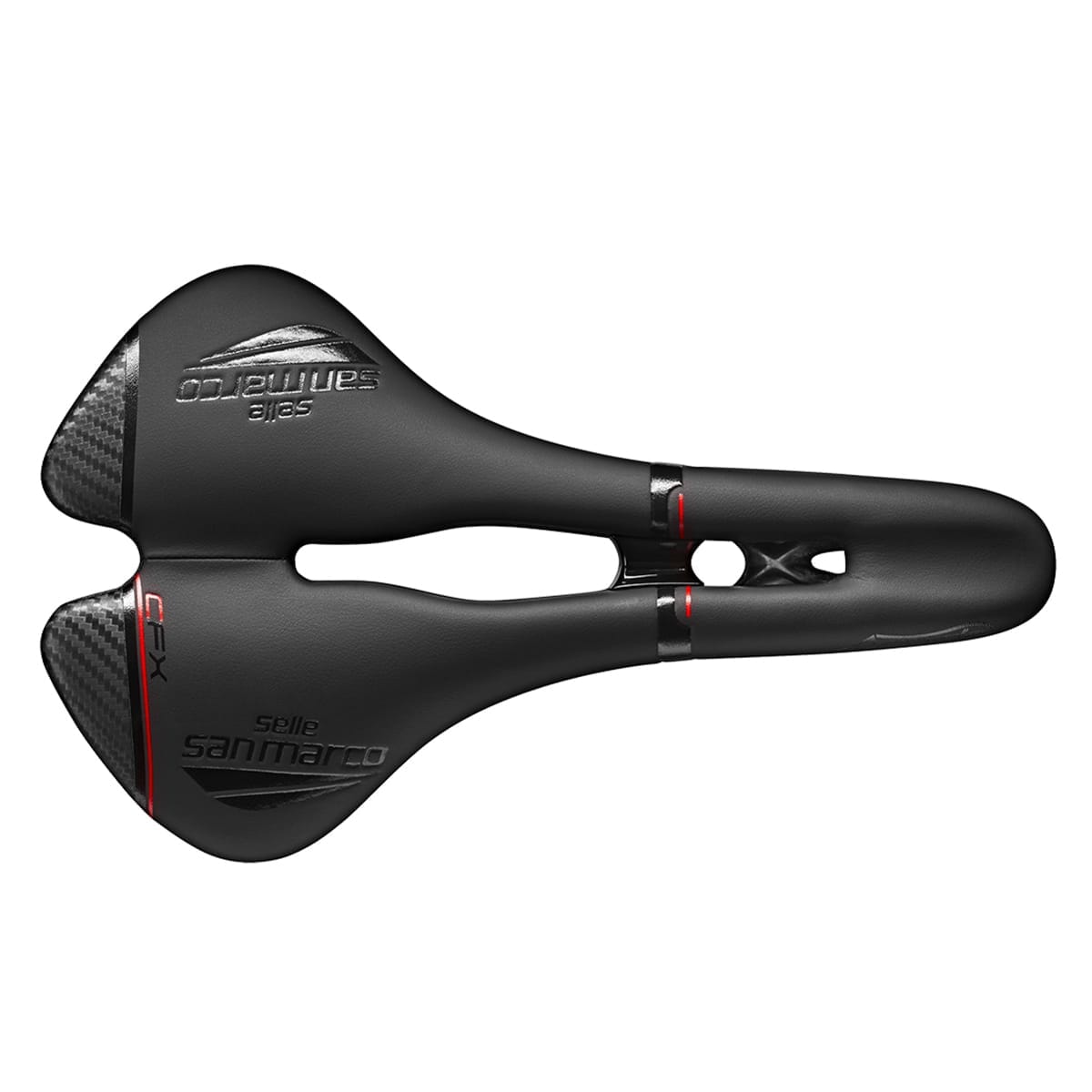 SELLE SAN MARCO ASPIDE CARBON FX OPEN FIT WIDE Carbon Rails Saddle Black