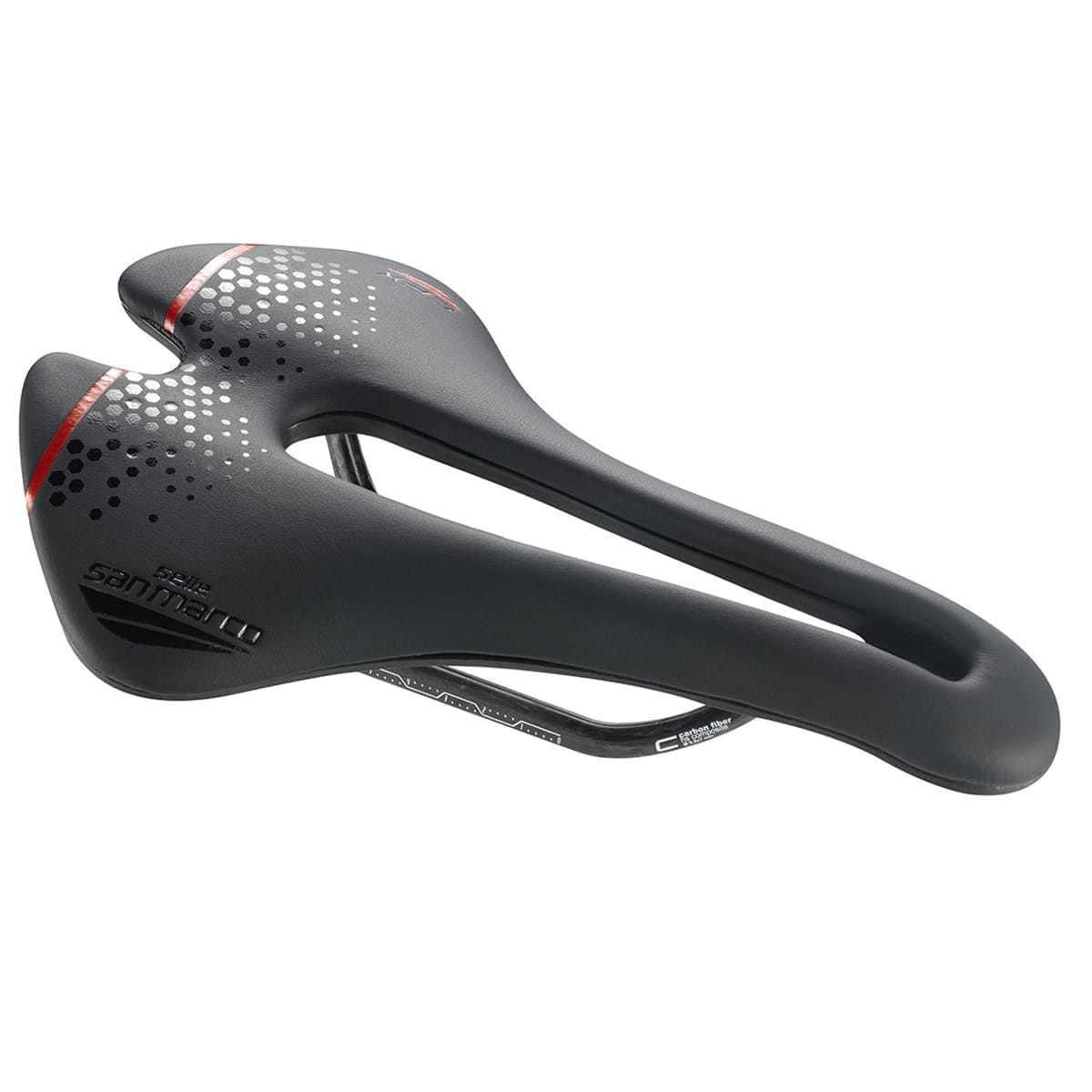 Saddle SELLE SAN MARCO ASPIDE SHORT OPEN-FIT CARBON FX WIDE Carbon Rails