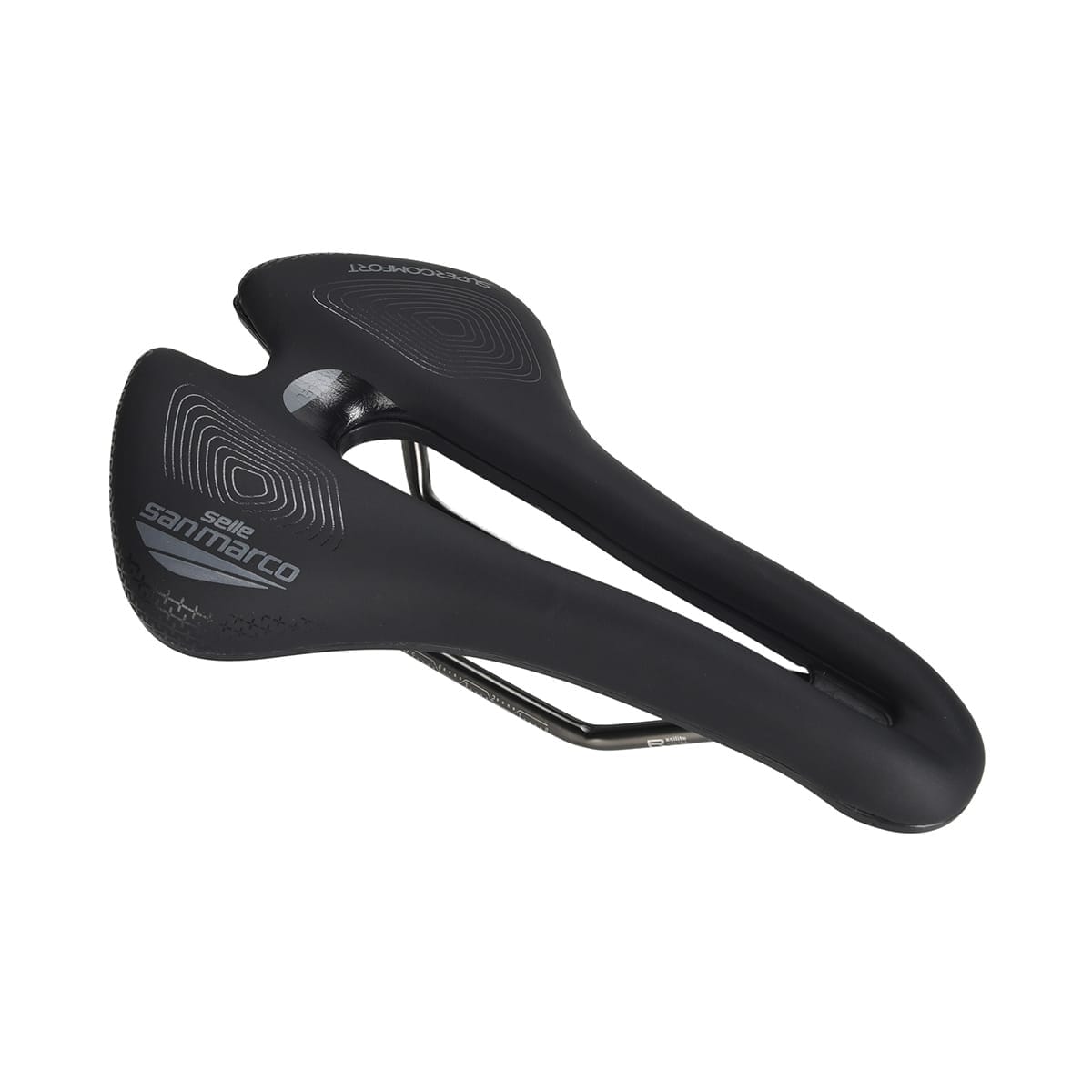Sadel SELLE SAN MARCO APSIDE SHORT SUPERCOMFORT OPEN-FIT RACING 149mm Mangan Skinne